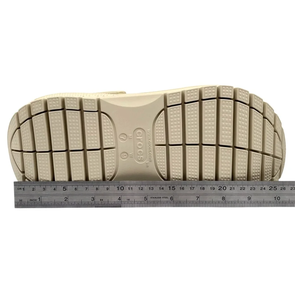 Crocs Women's Mega Crush Chunky Platform Clogs Size 9 Bone Beige Slip-on Sandals